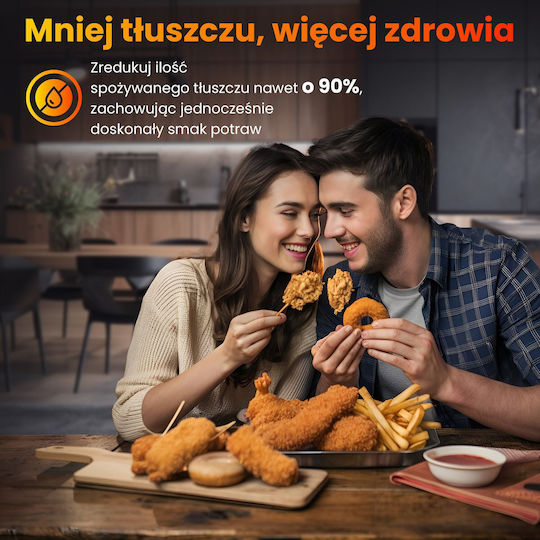 Extralink Heißluftfritteuse mit Wi-Fi 5,2 l Schwarz