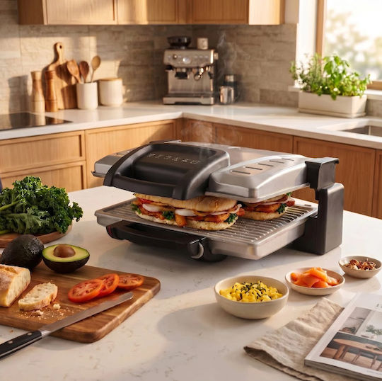 Izzy Green Toast XL Sandwich Maker Grill with Removable Plates 2100W Gray