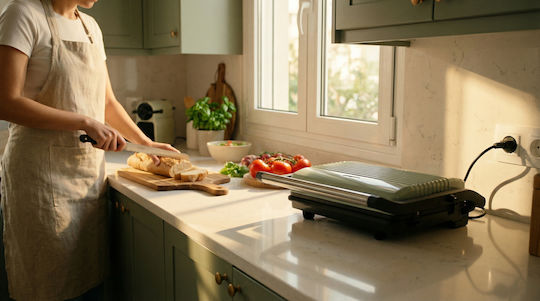 Izzy Vintage Panini IZ-2025 Sandwich Maker for 2 Sandwiches 1000W Green