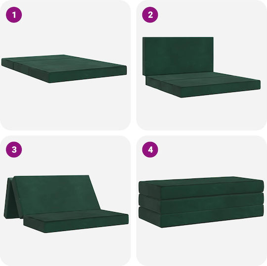 Multifunctional Bean Bag Bed Dark Green 140x67x45cm