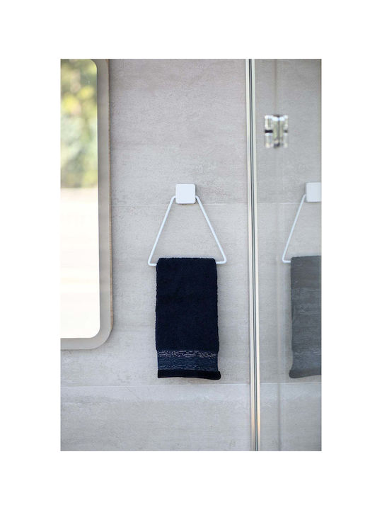 SteweHome Single Bathroom Ring With Screws Inox White