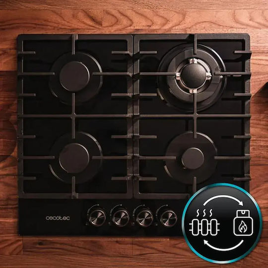 Cecotec Bolero Squad Gn Plită pe Gaz Autonomă 58x51 cm Sticlă Neagră