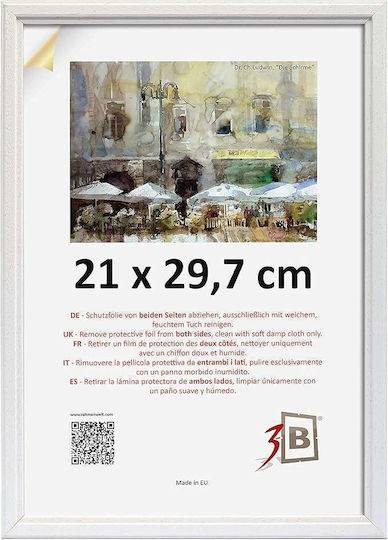 Κορνίζα με Λευκό Πλαίσιο Γυάλινη 21x29.7 Κορνίζα με Λευκό Πλαίσιο Γυάλινη 21x29.7
