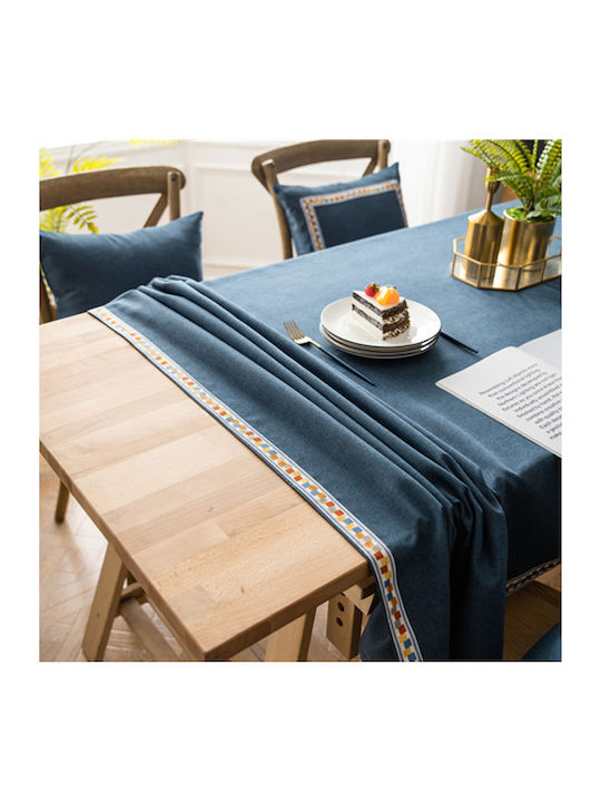 FRIPIA Față De Masă Din In Albastru Regal 140x250 Cm