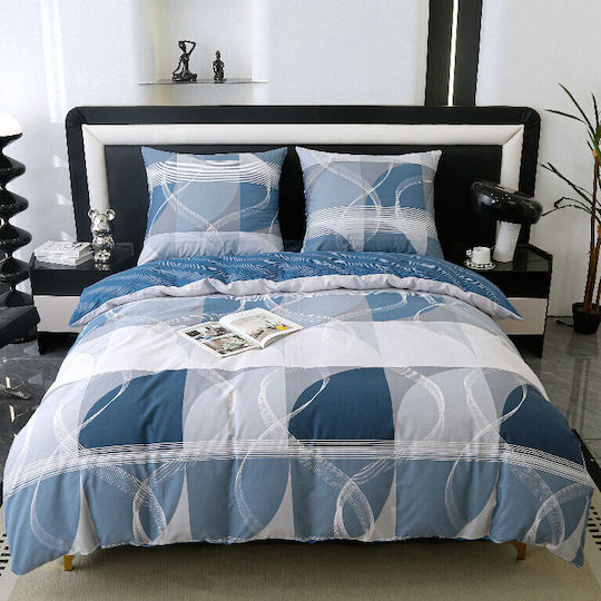 Cotton Market Σετ Υπέρδιπλη 220x200cm Γαλάζια