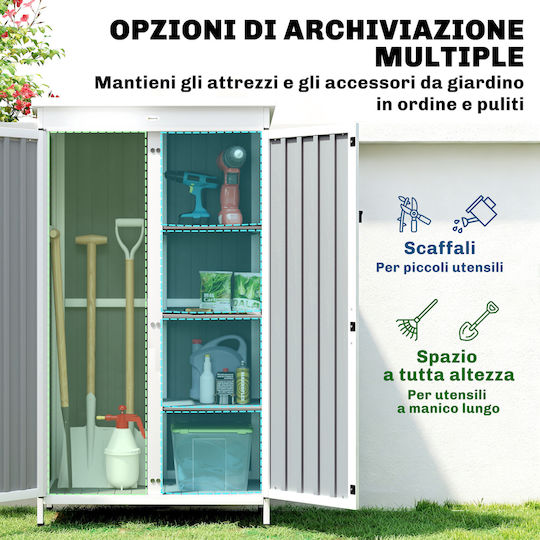 Double-leaf Wooden Outdoor Storage Cabinet 94x43x166 cm