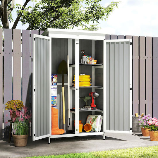 Double-leaf Wooden Outdoor Storage Cabinet 94x43x166 cm