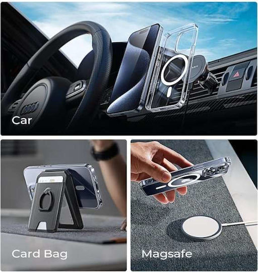 Husă Tip Back Cover iPhone 15 Pro Max Magnetică Transparentă din Silicon