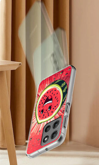 Motorola Moto G15 Foto Handyhülle Rückseite Wassermelone + Glas
