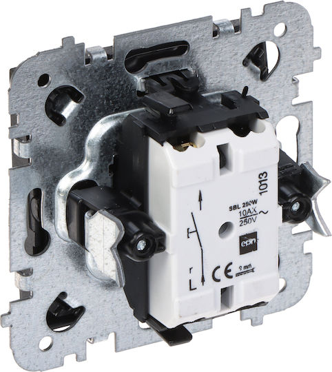 Elektro Plast Recessed Wall Switch Single with Frame Black