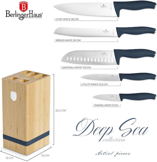 Berlinger Haus Messer Set mit Sockel aus Rostfreiem Stahl