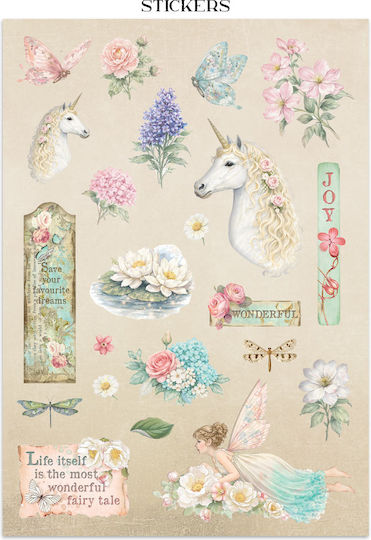 Junk Journal Αυτοκόλλητα Cut-outs Backgrounds Wonderland