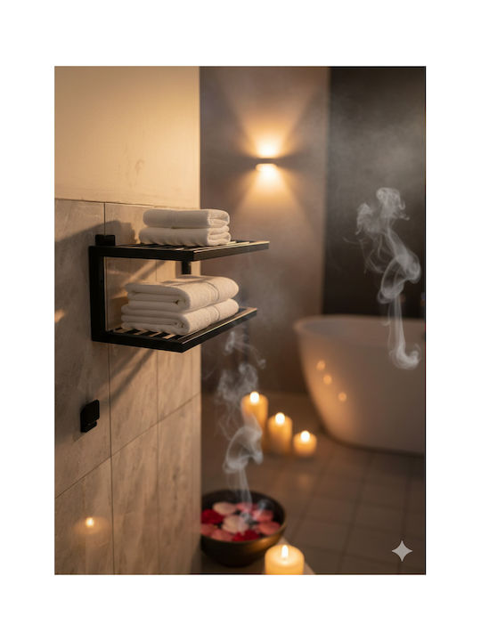 SteweHome Метална Етажерка За Баня 45x27x20см Черна