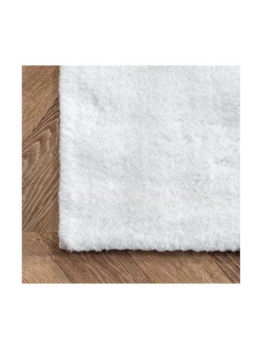 To megalo pazari Non-slip Rug Rectangular Furry White 120x180cm