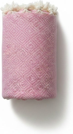 Pink Beach Towel with Fringes 180x85cm