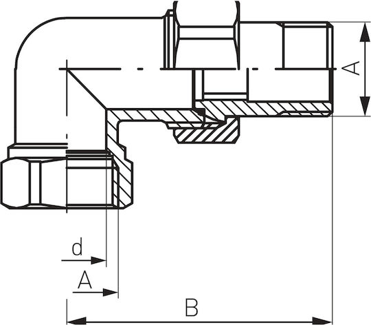 1" Chrome-plated Angled Brass Fitting Gasket