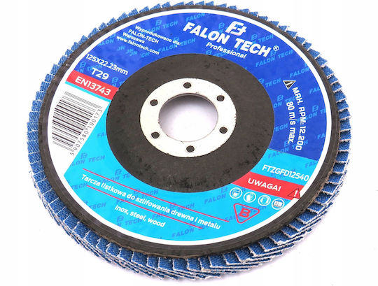 Zirconia Flap Disc Grinding Inox 125mm P40 Falon Tech