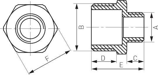 Niplă Reductoare Din Alamă 1 1-4" X 1" Galbenă
