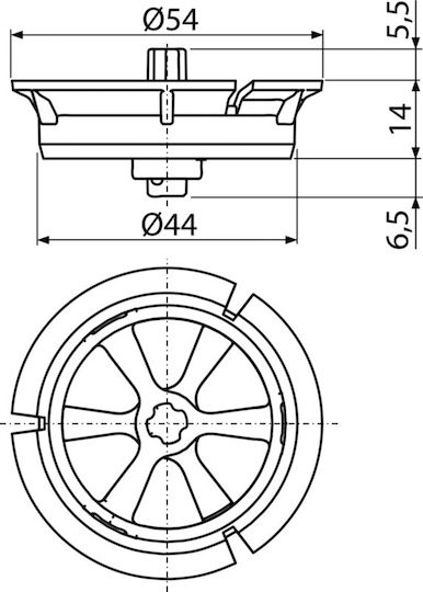 Alcaplast Underground Water Flow Regulator 1.65-2.5 L S Polypropylene