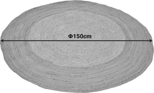 Pakketo Nebon Handmade Summer Jute Rug Φ150cm Blue