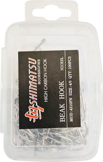 Shimatsu Bent Fishing Hooks 4310 Live Bait 100 Units Nickel No3/0