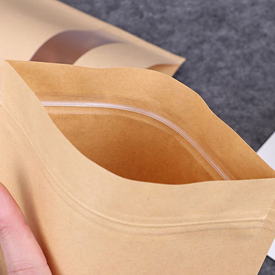 Papier Verpackungstaschen Doypack Eco Große Fenster 1000ml 25 Stück