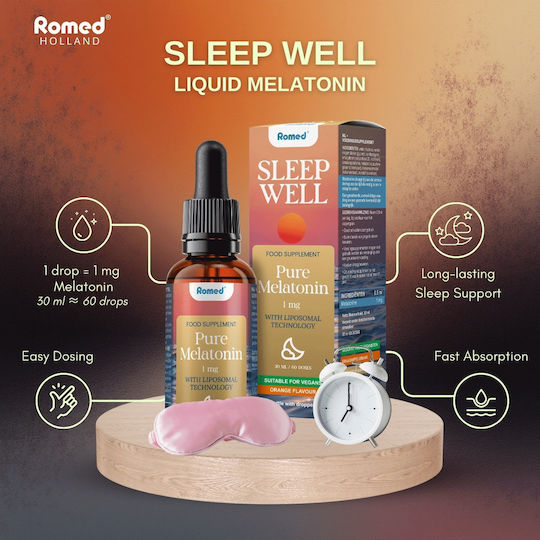 Romed Sleep Well 1mg Supliment pentru Somn 30ml Portocală