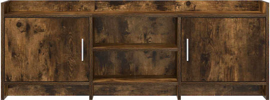 TV Stand Metal & Smoked Oak Wood L130xW33xH47cm