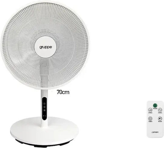 Gruppe Πολυμορφικός Ανεμιστήρας 60W Διαμέτρου 45cm με Τηλεχειριστήριο Λευκός