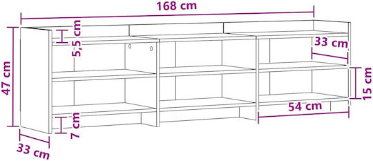 TV Stand Grey Sonoma L168xW33xH47cm