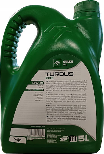 Orlen Turdus Λάδι Αυτοκινήτου 15W-40 5lt