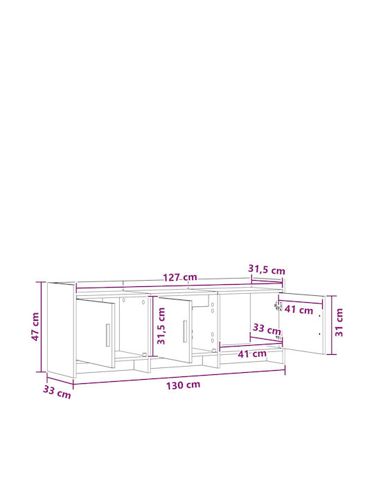 Етажерка за Телевизор Бяла 130x33x47см