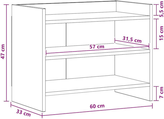 Έπιπλο Τηλεόρασης Λευκό Μ60xΠ33xΥ47cm