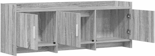 TV-Ständer aus Metall & Holz Grau Sonoma M130xT33xH47cm