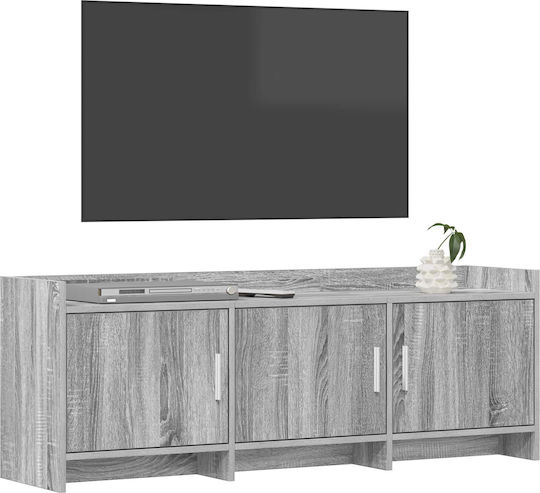 TV-Ständer aus Metall & Holz Grau Sonoma M130xT33xH47cm