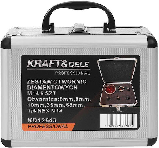 Kraft & Dele Set Hole Saws Dry Cutting with Diameter from 6mm to 68mm