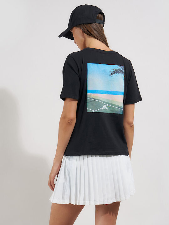 Ideabe Γυναικείο T-shirt Μαυρο