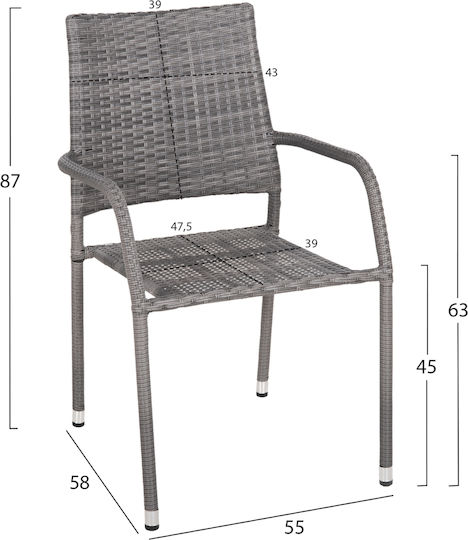 Garten- und Outdoor-Möbelsets Morner 5 Stück Grau