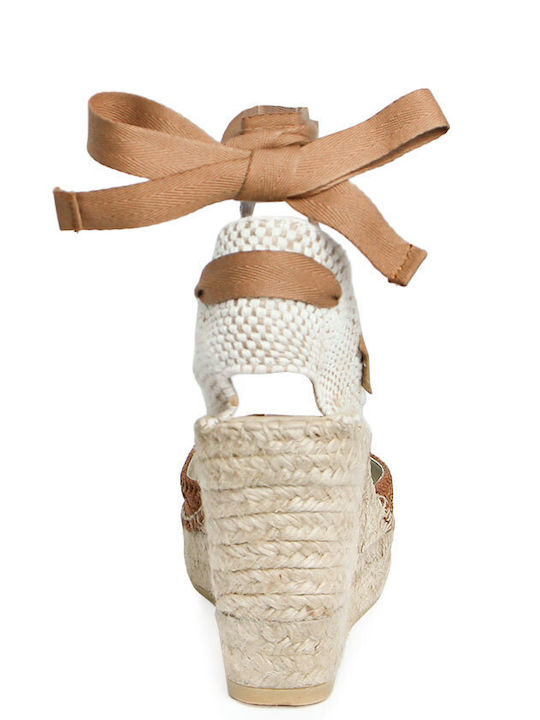 Damenplattformen in Stil Espadrilles Braun