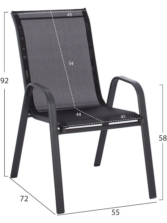 Set Dining de Exterior 3 Piese Negru