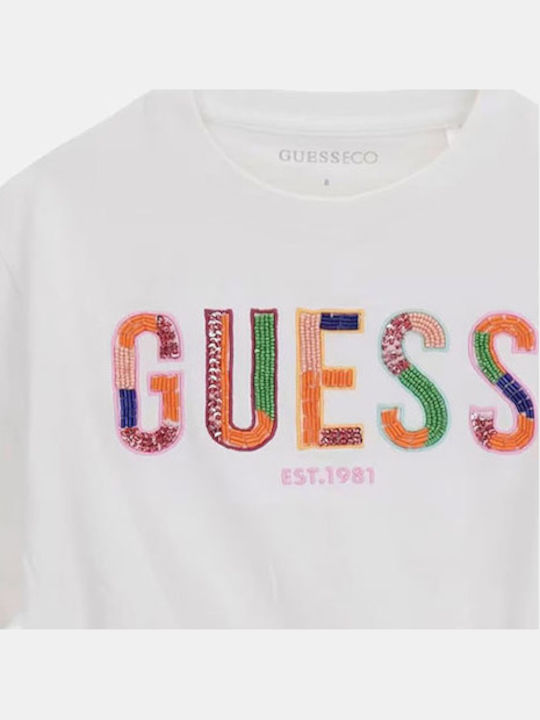 Guess Kinderoberteile T-Shirt Weiß Boxy