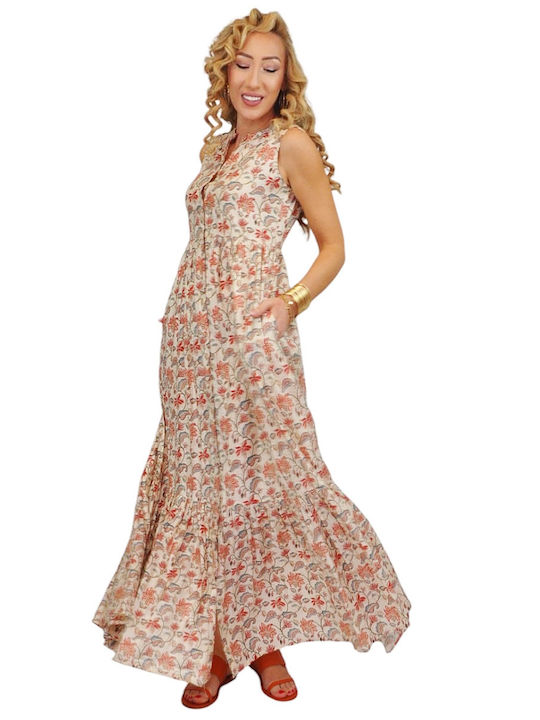 Καλοκαιρινό Maxi Σεμιζιέ Φόρεμα Floral