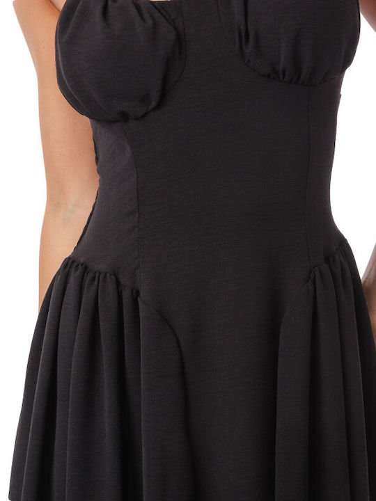 Sommer Midi Damenkleid Schwarz