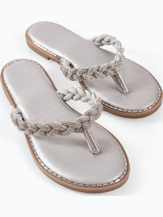 Flat Thong Weave Strass 330.0725-7-l Silver