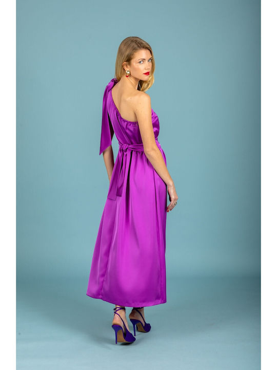 Summer Midi Dress for Wedding - Christening Intense Violet