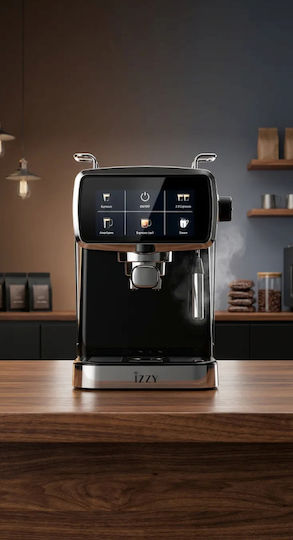 Izzy Dolce Μηχανή Espresso 1350W Πίεσης 20bar Μαύρη