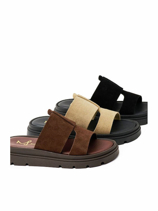 Leather Women's Anatomic Flatform Sandals Brown
