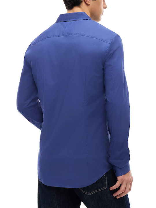 Tommy Hilfiger Long Sleeve Denim Shirt in Narrow Fit Blue
