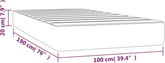 vidaXL Μονό Ανατομικό Στρώμα 100x190x20cm με Ανεξάρτητα Ελατήρια
