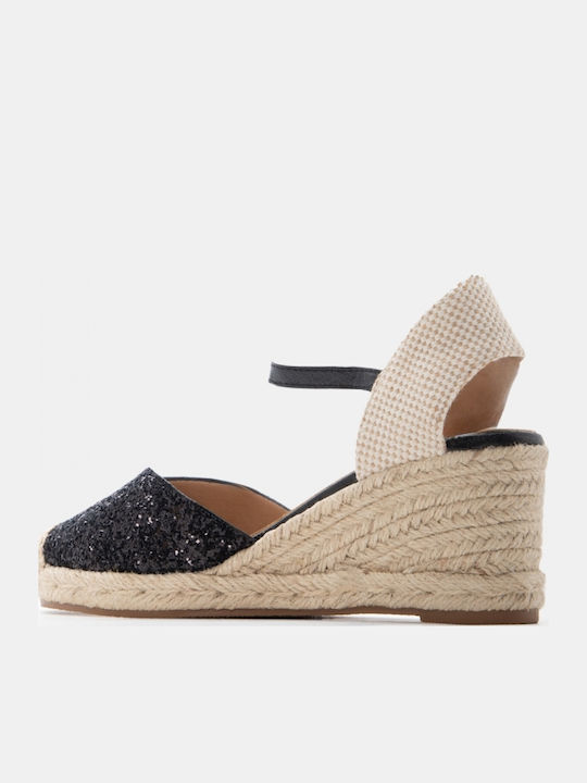 Platforme Dama Tip Espadrile Negre